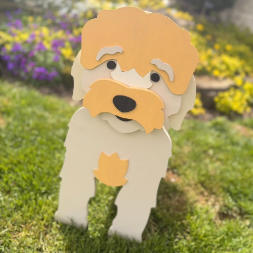 Wooden Cockapoo Planter