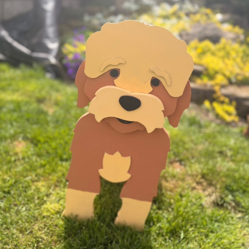 Wooden Cockapoo Planter
