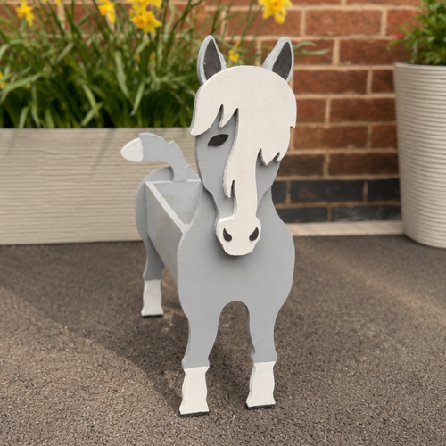 Wooden Horse Planter